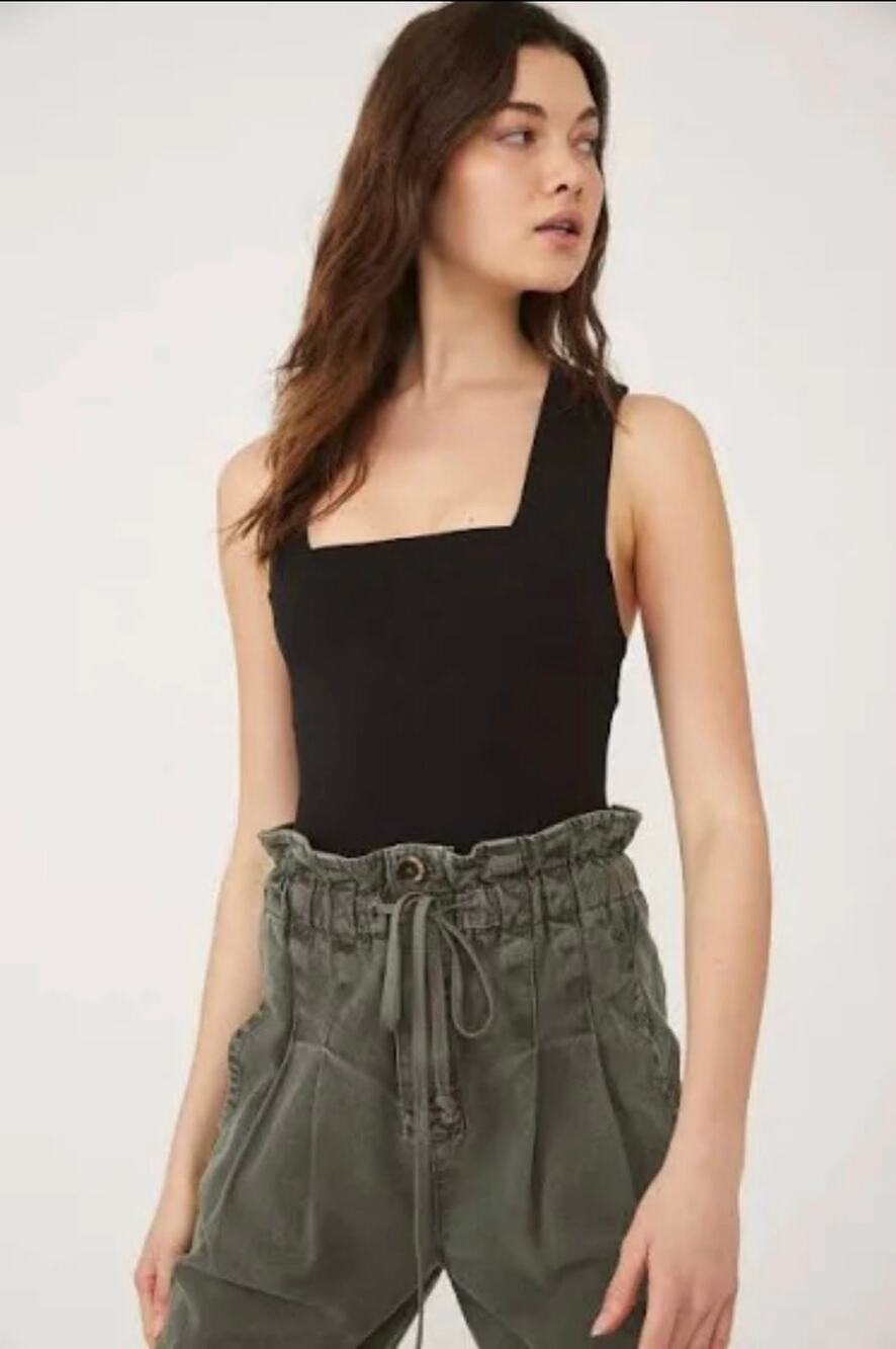 Intimately by Free People Women's She’s So Sleek Bodysuit Top Black Size L NWOT